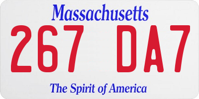MA license plate 267DA7