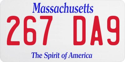 MA license plate 267DA9