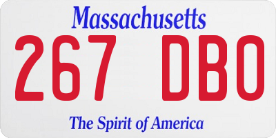 MA license plate 267DB0