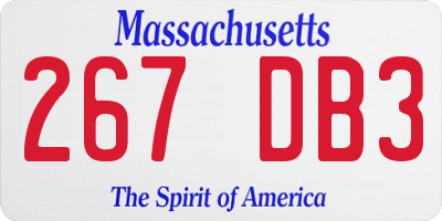 MA license plate 267DB3