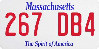 MA license plate 267DB4