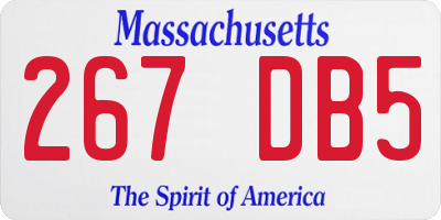 MA license plate 267DB5