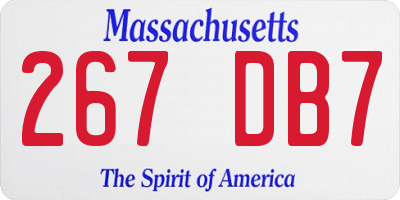 MA license plate 267DB7