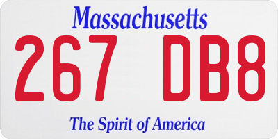 MA license plate 267DB8