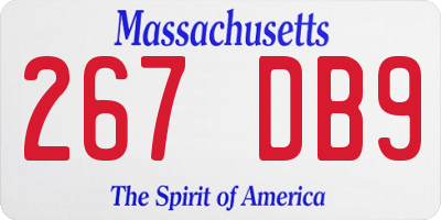 MA license plate 267DB9