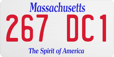 MA license plate 267DC1