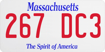 MA license plate 267DC3
