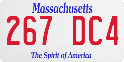 MA license plate 267DC4
