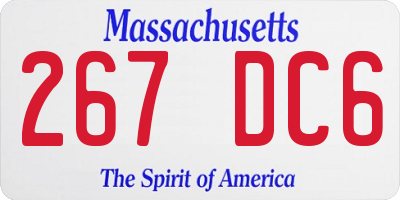MA license plate 267DC6