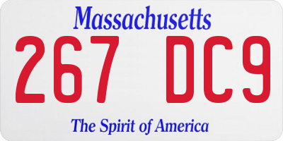 MA license plate 267DC9