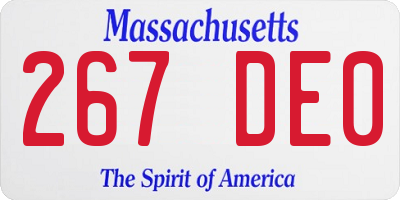 MA license plate 267DE0