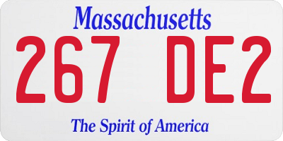 MA license plate 267DE2