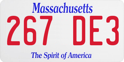 MA license plate 267DE3