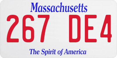 MA license plate 267DE4