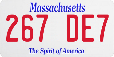 MA license plate 267DE7