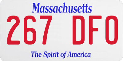 MA license plate 267DF0