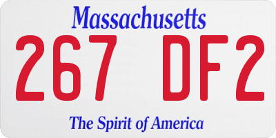 MA license plate 267DF2
