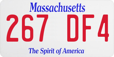 MA license plate 267DF4
