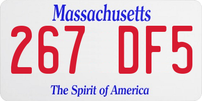 MA license plate 267DF5