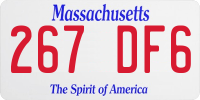 MA license plate 267DF6