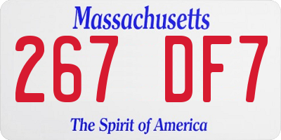 MA license plate 267DF7