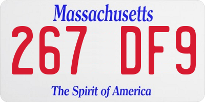 MA license plate 267DF9