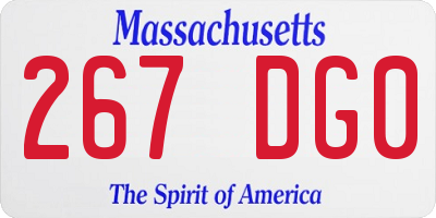 MA license plate 267DG0