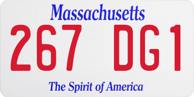 MA license plate 267DG1
