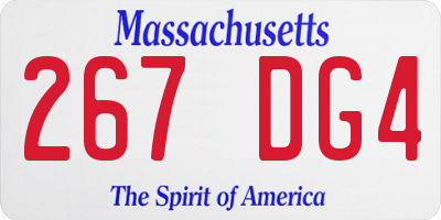 MA license plate 267DG4