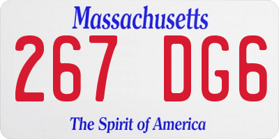 MA license plate 267DG6