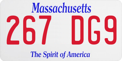 MA license plate 267DG9