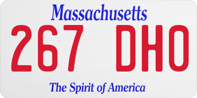 MA license plate 267DH0