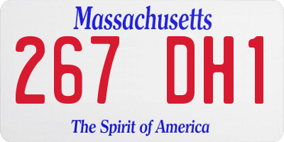 MA license plate 267DH1