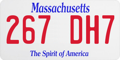 MA license plate 267DH7
