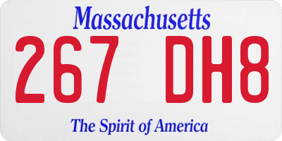 MA license plate 267DH8