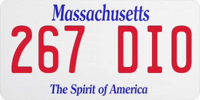 MA license plate 267DI0