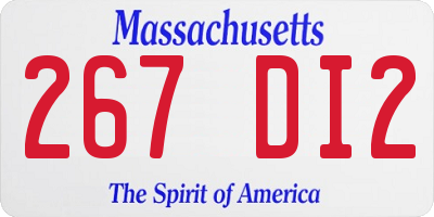 MA license plate 267DI2