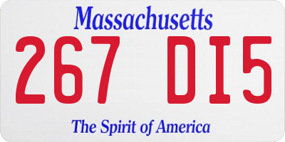 MA license plate 267DI5