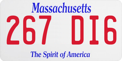MA license plate 267DI6