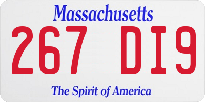 MA license plate 267DI9