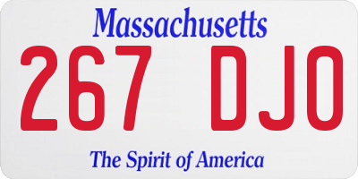 MA license plate 267DJ0