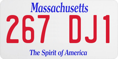 MA license plate 267DJ1