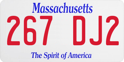 MA license plate 267DJ2