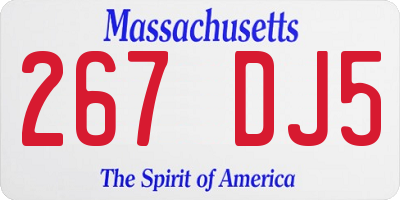 MA license plate 267DJ5