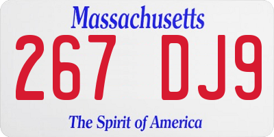 MA license plate 267DJ9