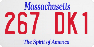 MA license plate 267DK1