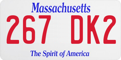 MA license plate 267DK2