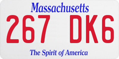 MA license plate 267DK6