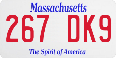 MA license plate 267DK9