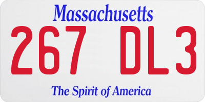 MA license plate 267DL3